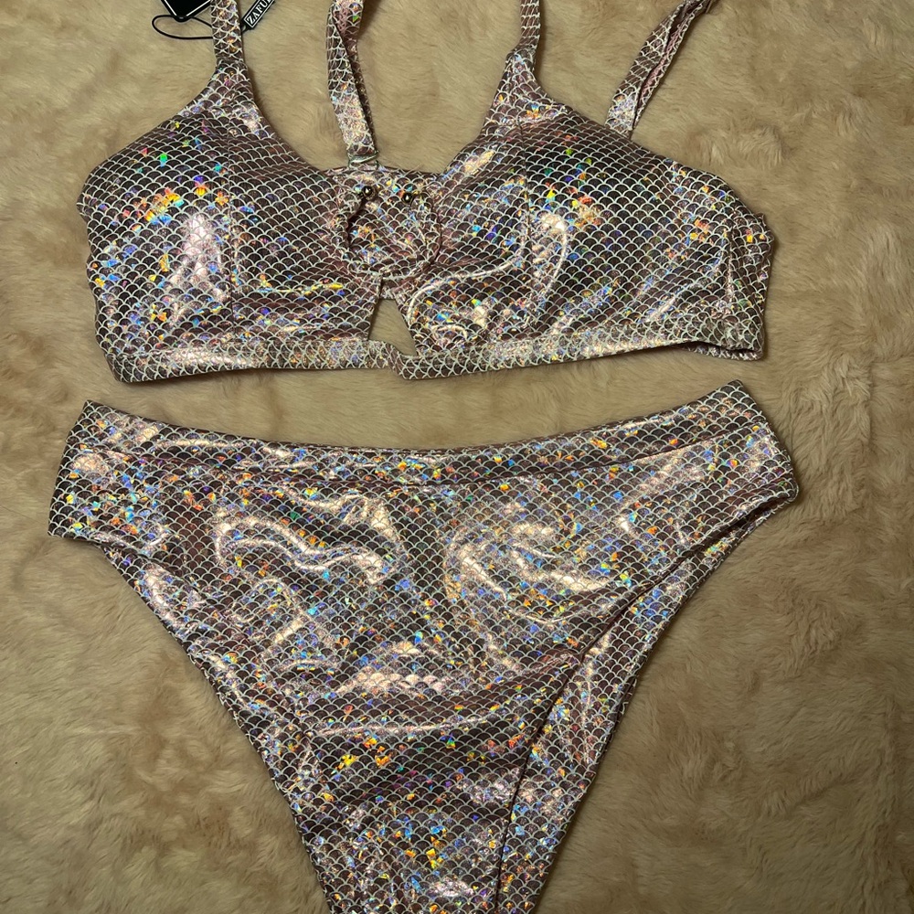 Zaful Multicolor Shimmer Bikini Set